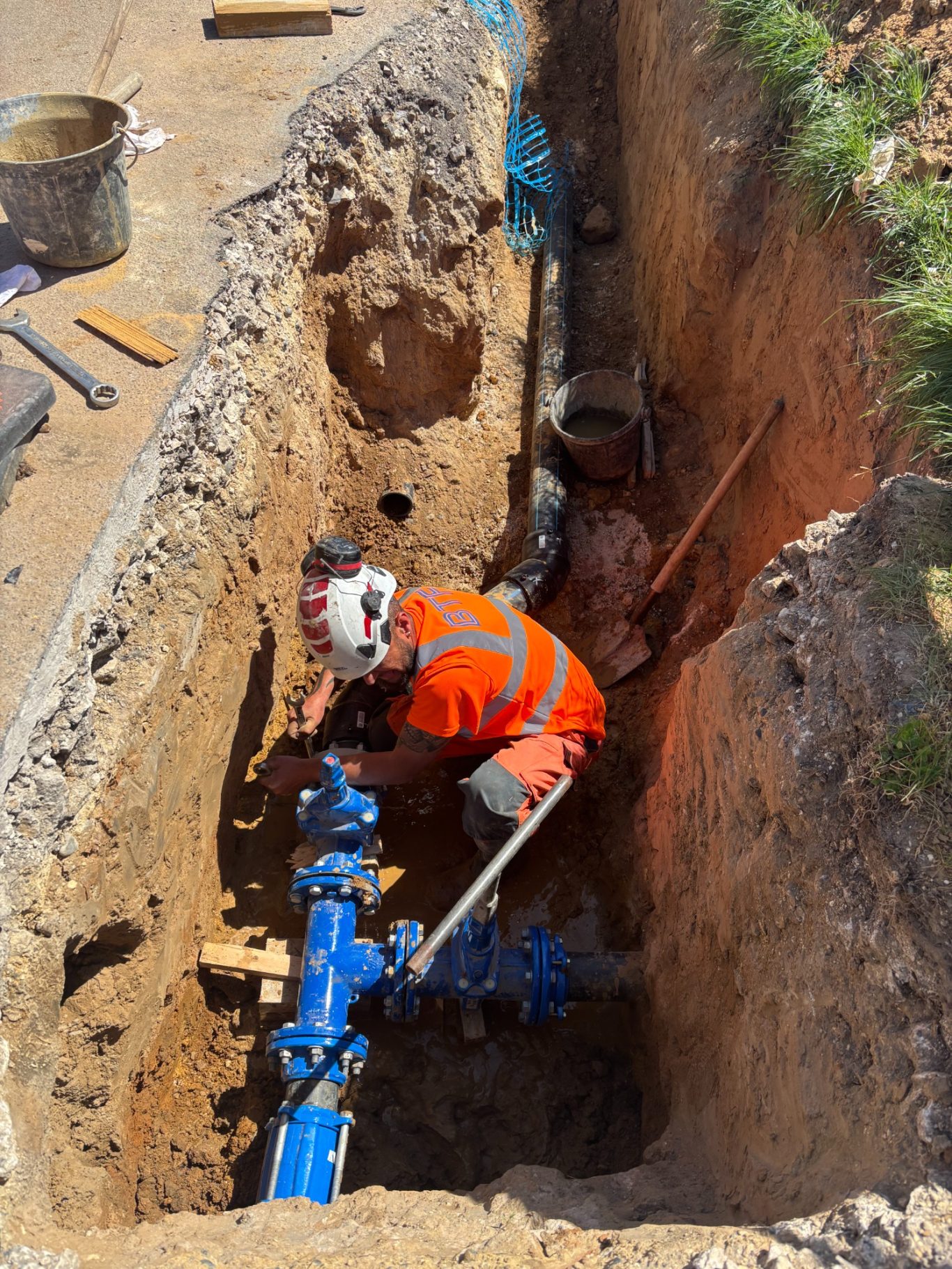 Chantier-renouvellement-conduite-eau-potable-Recloses